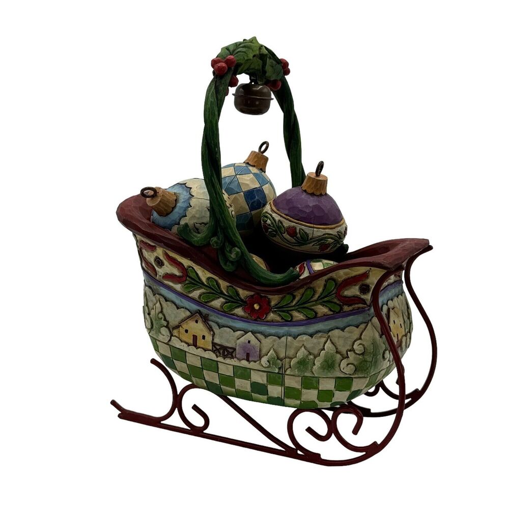 Jim Shore - SLEIGH BELLS RING - Sled & 5 Ornaments 4009195 Figurine 2007